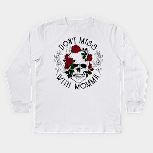 Hot goth skull roses Kids Long Sleeve T-Shirt